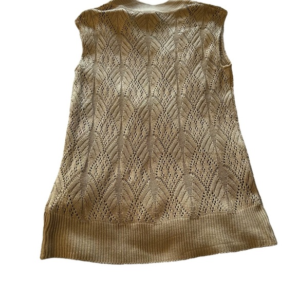 Fade Glory women's medium oversized knit tan sweater vest - Picture 2 of 4